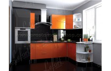 Кухня Делис 280 х 160 см МДФ Оранж + черный